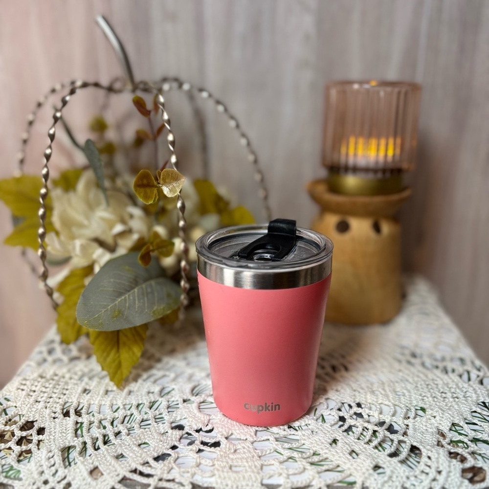 Cupkin Coral Tumbler with Stainless Steel Rim - Picture 2 of 5
